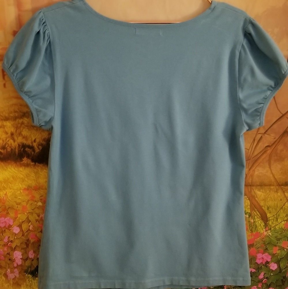 Dressbarn Short Sleeves Vneck  Top - Picture 5 of 6